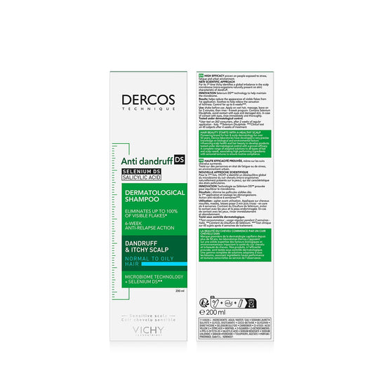شامبو فيشي ديركوس ضد القشرة - VICHY DERCOS ANTI-DANDRUFF DS الحجم: 200 مل
