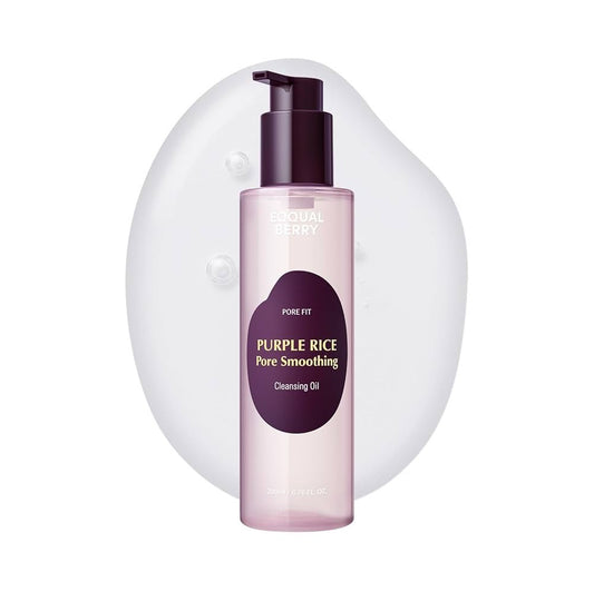 EQQUALBERRY Purple Rice Pore Smoothing Cleansing Oil – 150ml زيت تنظيف الأرز البنفسجي – لإزالة المكياج وتنقية المسام بلطف