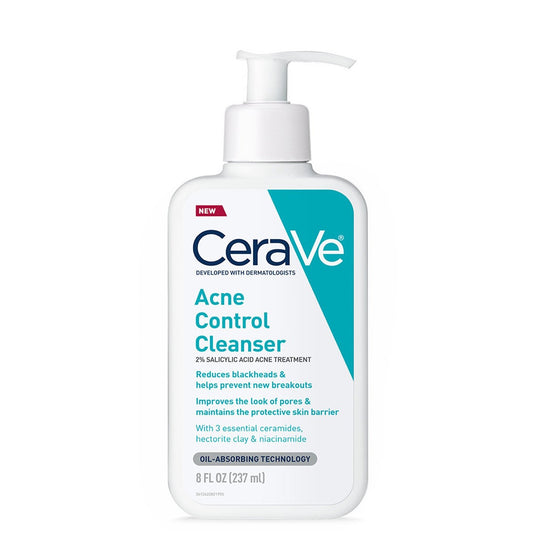 CeraVe Acne Control Cleanser — غسول للتحكم بالحبوب مع 2% حمض الساليسيليك (237 مل)