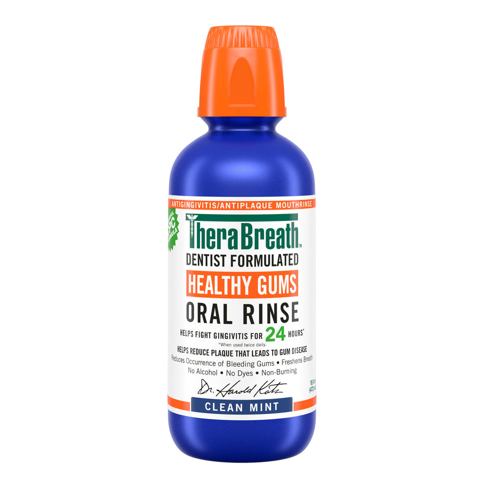غسول الفم بالنعناع النظيف من ثيرابريث Healthy Gums Oral Rinse W/ Added CPC - Clean Mint