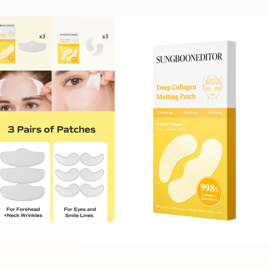 6ea] Deep Collagen Melting Patch Sungboon Editor لصقات الكولاجين والجلوتاثيون بخيوط منخفضة الحجم الجزيئي