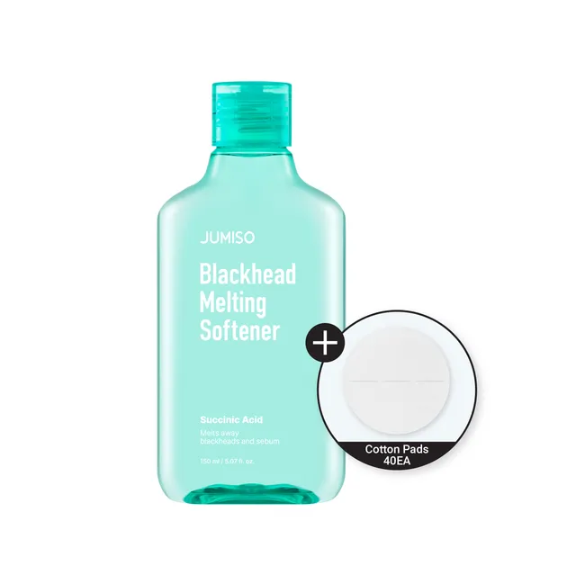 مذيب الرؤوس السوداء + قطن jumiso Blackhead melting softner 150ml + cotton pad(40pads) + cotton Swab 10ea