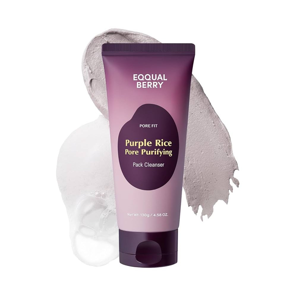 EQQUALBERRY Purple Rice Pore Purifying Pack Cleanser قناع الأرز البنفسجي لتنقية المسام وتنظيف البشرة بعمق – 100 مل