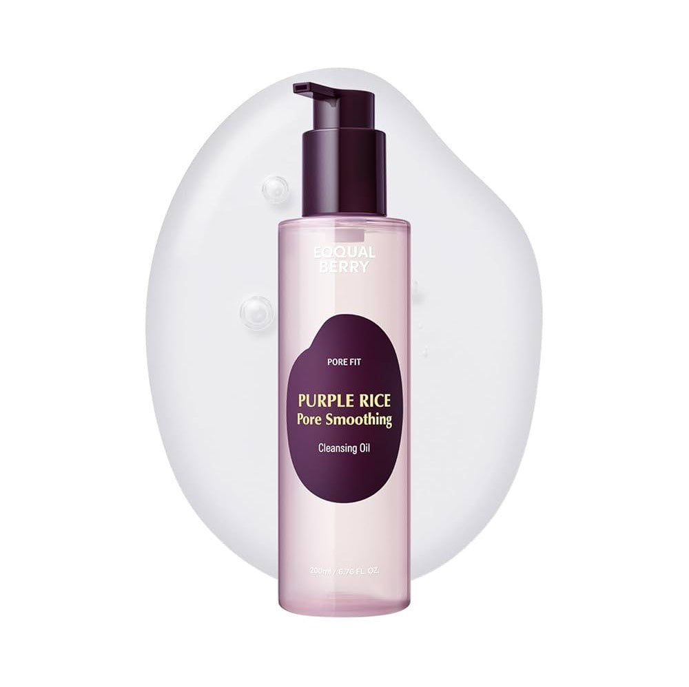 EQQUALBERRY Purple Rice Pore Smoothing Cleansing Oil – 150ml زيت تنظيف الأرز البنفسجي – لإزالة المكياج وتنقية المسام بلطف